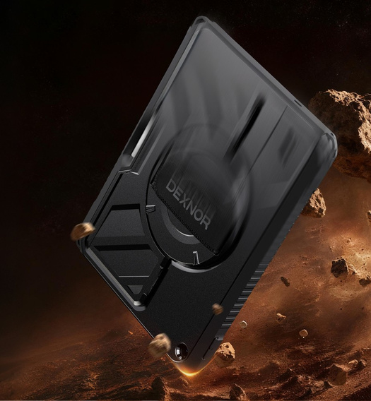 Husă Dexnor 360° cu curea și suport pentru stylus pentru iPad 10,2" 2021/2020/2019 (generația a 9-a/a 8-a/a 7-a)