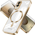 Husă pentru Samsung Galaxy S25 Edge, Electro MagSafe, de aur + Sticlă pentru ecran