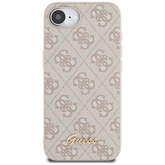 GUESS Huse pentru iPhone 16E, 4G Metal Gold Logo, roz