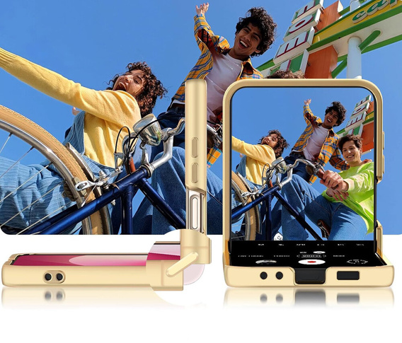 Huse pentru Samsung Galaxy Z Flip7 FE / Z Flip6, Electro Ring, roz