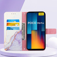Cu clapetă pentru Xiaomi Redmi Note 13 Pro 4G / Xiaomi Redmi Note 14S / Xiaomi Poco M6 Pro 4G, Wallet, Marble violet