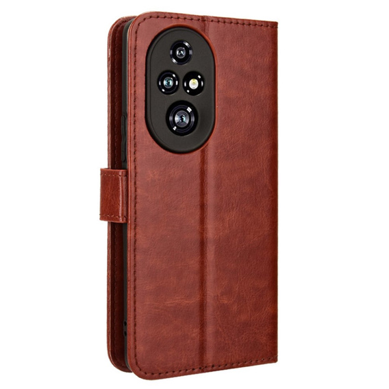Cu clapetă pentru Honor 200 Pro 5G, Crazy Horse Wallet, maro