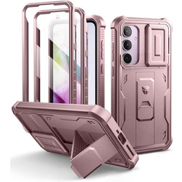 Husă blindată pentru Samsung Galaxy A35, Dexnor Full Body (Two Frames), roz rose gold