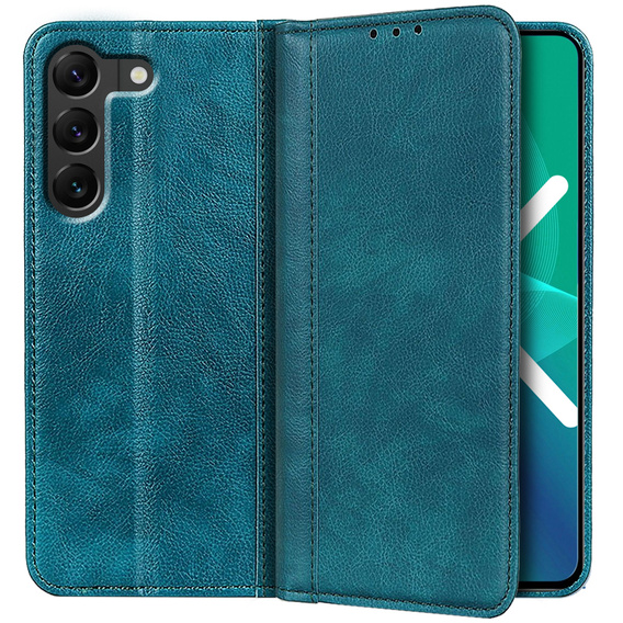 Huse pentru Samsung Galaxy S22+ Plus 5G, Wallet Litchi Leather, verde