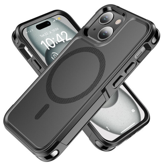 Huse pentru iPhone 15 Plus, MagForce MagSafe, negru