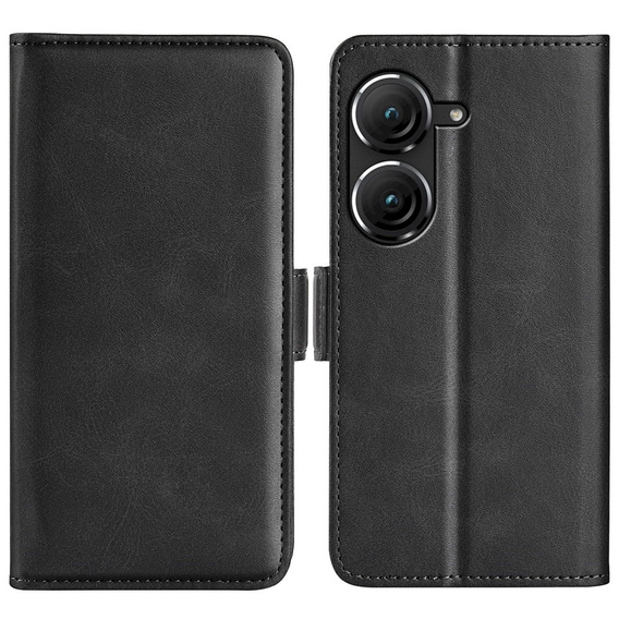 Cu clapetă pentru Asus Zenfone 9 5G / 10 5G, Wallet PU Leather Case, negru