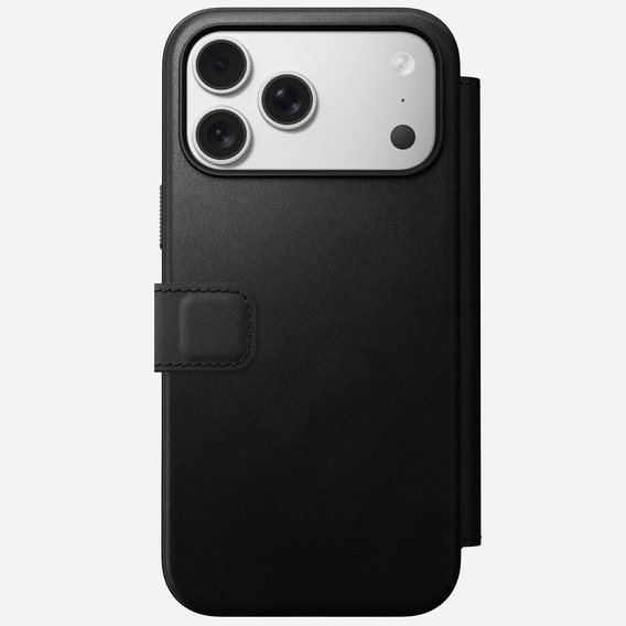 Husă Nomad pentru iPhone 17 Pro Max, Folio din piele modernă, negru