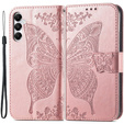 Cu clapetă pentru Samsung Galaxy A05s, Butterfly, violet