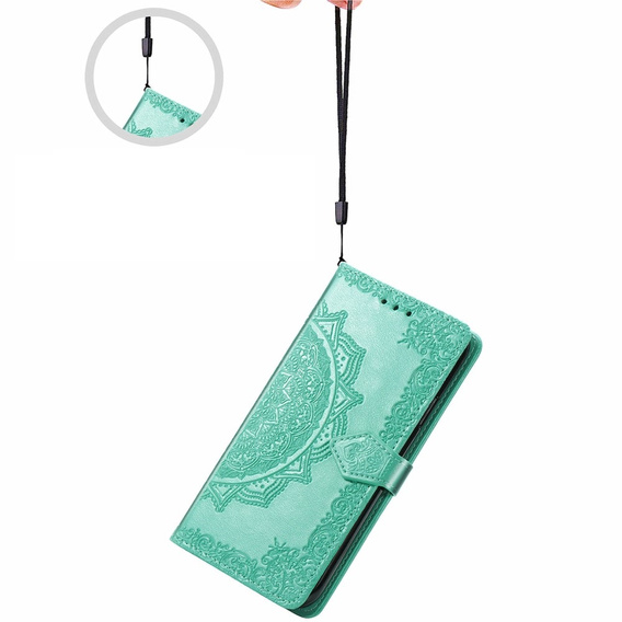 Cu clapetă pentru Motorola Moto G24 / G24 Power / G04, Mandala, verde