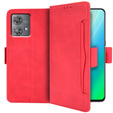 Cu clapetă pentru Motorola Edge 40 Neo, Card Slot, roșu