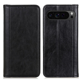 Husă cu clapetă pentru Google Pixel 10 Pro XL / 9 Pro XL, cu buzunar, piele, negru