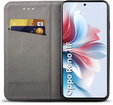 Husă pentru Oppo Reno 11F 5G, Smart Magnet, albastru închis + sticlă 9H