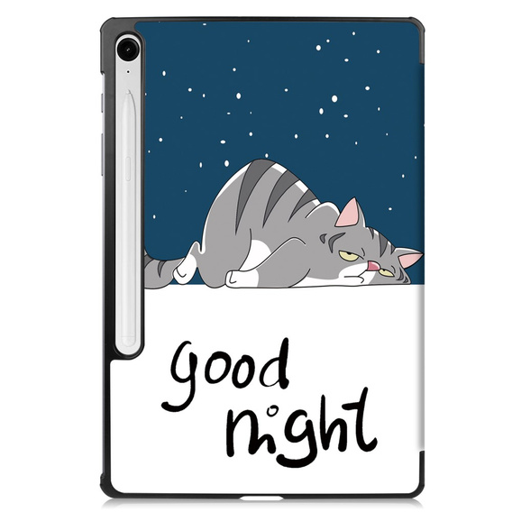 Husă pentru Samsung Galaxy Tab S10 Lite / S10 FE / S9 FE, cu clapetă, sleeping cat