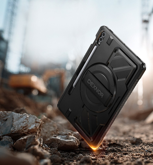 Husă Dexnor 360° cu curea și suport pentru stylus pentru Samsung Galaxy Tab S9+ / S10+