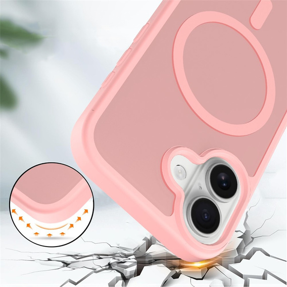 Husă Matt pentru iPhone 17, pentru MagSafe, roz translucid