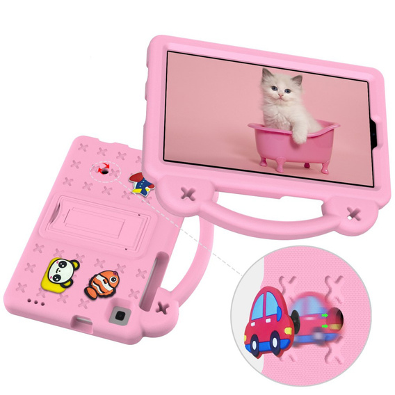 Husă pentru copii pentru Samsung Galaxy Tab A7 Lite 8.7 T220/T225, Cute Patterns, cu suport, roz