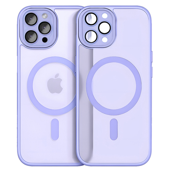 Husă pentru iPhone 16 Pro, pentru MagSafe, ERBORD Matt Case, violet + sticlă pentru ecran