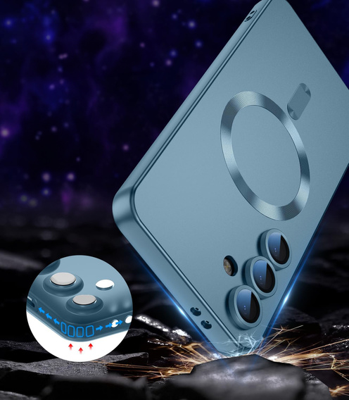 Husă pentru Samsung Galaxy S25 FE, ColorMag, pentru MagSafe, albastru