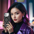 Carcasă Matt pentru iPhone 17 Pro Max, blindată, pentru MagSafe, fumurie cu fețe negre