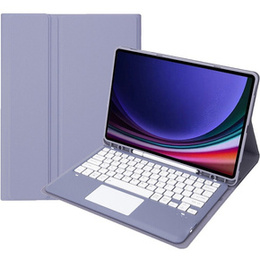 Carcasă + tastatură Samsung Galaxy Tab S9+, Leather Pen Slot TouchPad, violet