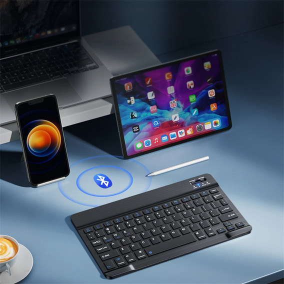 Carcasă + tastatură Apple iPad Pro 11" 5 gen. 2024, Leather Pen Slot TouchPad, negru