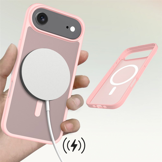 Husă Matt pentru iPhone Air, pentru MagSafe, roz translucid