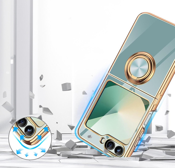 Huse pentru Samsung Galaxy Z Flip7 FE / Z Flip6, Electro Ring, de mentă