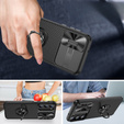 Huse pentru Samsung Galaxy S23, Camera Slide Ring, negru