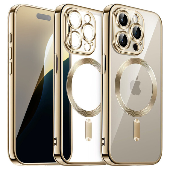 Husă pentru iPhone 11 Pro Max, Electro MagSafe, de aur + Sticlă pentru ecran
