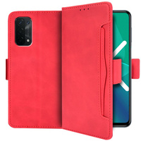 Cu clapetă pentru OPPO A54 5G / A74 5G / A93 5G, Card Slot, roșu