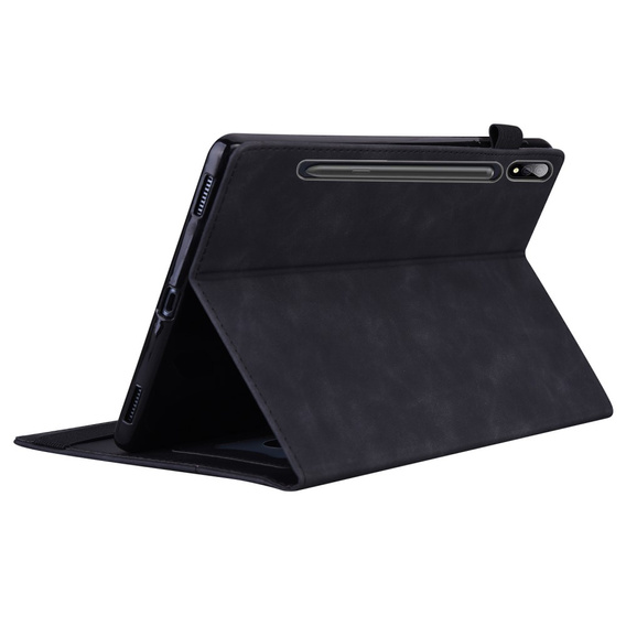 Husă pentru Samsung Galaxy Tab S10 FE+ Plus, Classic, cu spațiu pentru stylus, negru