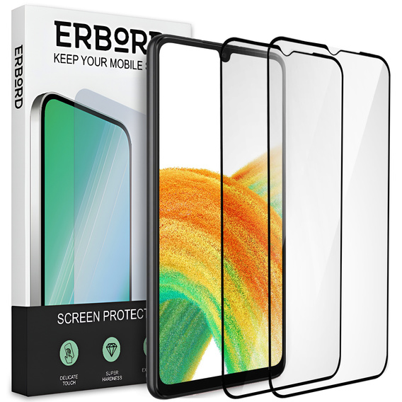 2x sticlă călită pentru Samsung Galaxy A33 5G, ERBORD 3D pentru întregul display