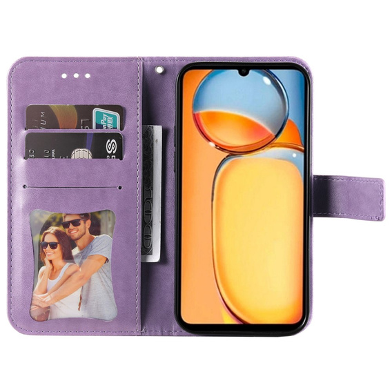 Cu clapetă pentru Xiaomi Redmi 13C / Poco C65, Mandala Flower, violet