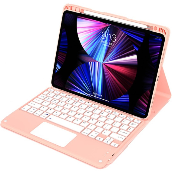 Carcasă + tastatură iPad Air 10.9 4 2020 / 5 2022, Touchpad, roz rose gold