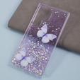 Husă pentru Samsung Galaxy S24 Ultra, Glitter Butterfly, violet