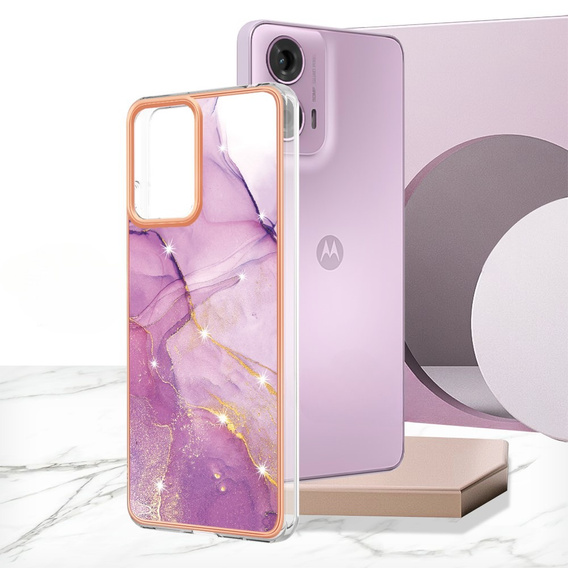 Carcasă de protecție pentru Motorola Moto G24 / G24 Power / G04, Marble Slim Case, violet
