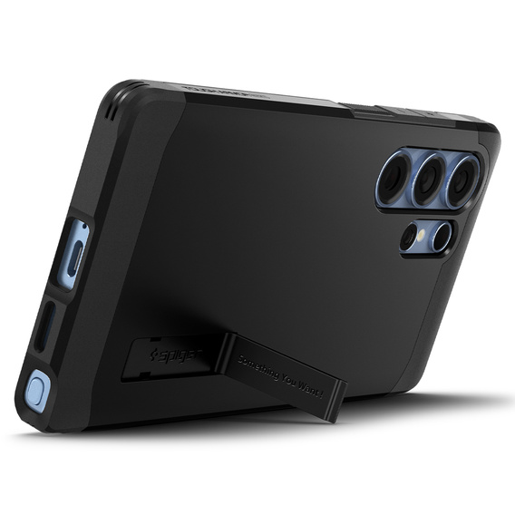 Carcasa Spigen pentru Samsung Galaxy S25 Ultra, Tough Armor Mag MagSafe, negru + 9H Tempered Glass