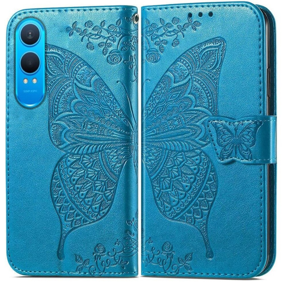 Cu clapetă pentru OnePlus Nord CE4 Lite, Butterfly, albastru