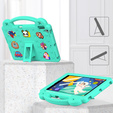 Husă pentru copii pentru iPad 10.2" 2021/2020/2019 (9/8/7 gen.) / Air 10.5" 2019 (3 gen.), Cute Patterns, cu suport, verde