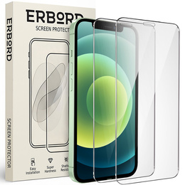2x sticlă călită pentru iPhone 12 Mini, ERBORD 9H Hard Glass pe ecran