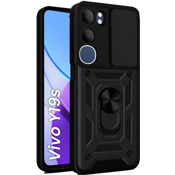 Husă blindată pentru Vivo Y19s, CamShield Slide, negru