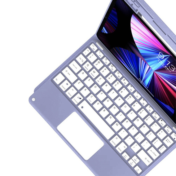 Carcasă + tastatură iPad 10.2 2021 / 2020 / 2019 / Air 10.5 2019, Leather Pen Slot TouchPad, violet