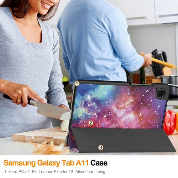 Husă inteligentă cu imprimeu pentru Samsung Galaxy Tab A11/A9