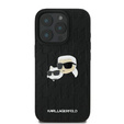 Husă rigidă Karl Lagerfeld Monogram Karl & Choupette Head Pin pentru iPhone 16 Pro