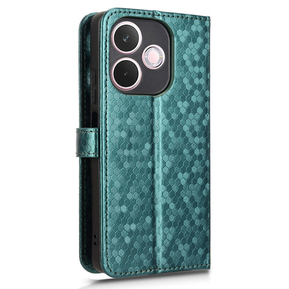 Husa cu clapetă pentru Oppo A5 Pro 5G, Wallet Rhombus, verde