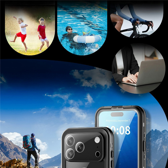 Husă pentru iPhone 17 Pro Max, IP68 rezistentă la apă, SHELLBOX MagSafe, negru