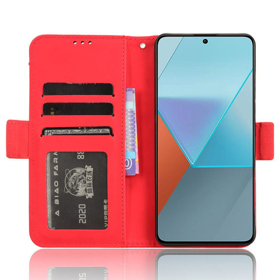 Cu clapetă pentru Xiaomi Redmi Note 13 Pro 5G, Card Slot, roșu