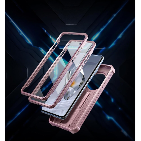 Husă blindată pentru OnePlus 12, Dexnor Full Body (Two Frames), roz