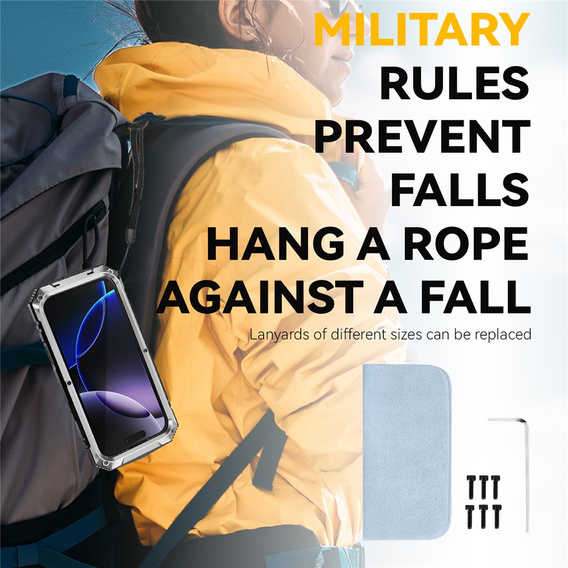 Husă R-JUST cu suport și sticlă încorporată pentru iPhone 17 Pro Max
