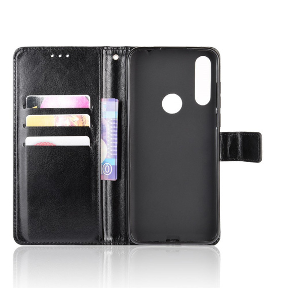 Cu clapetă pentru Alcatel 1S/1V/3L, Crazy Horse Wallet, negru